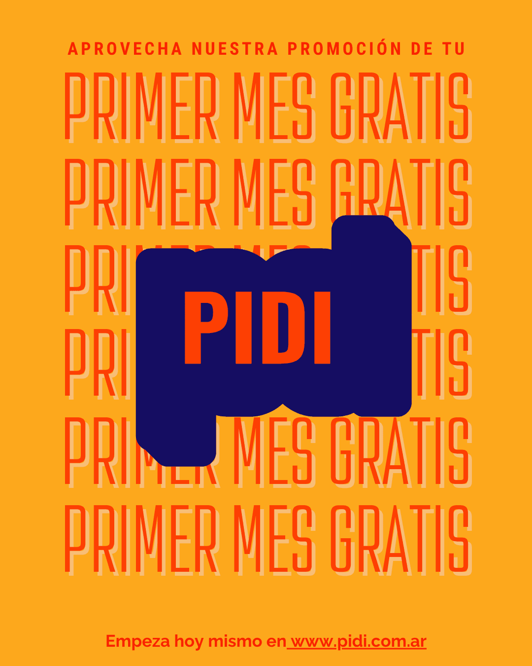 Promoción de un mes gratis en PIDI